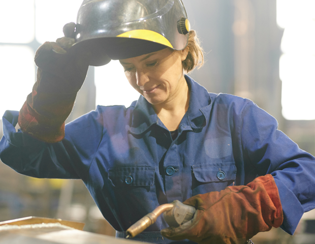female welder MAG
